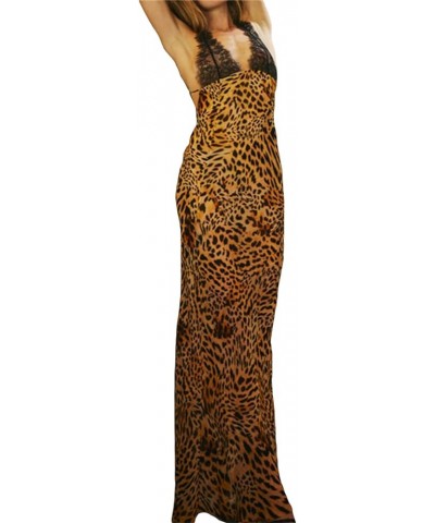 Women's Summer Sleeveless Bodycon Long Maxi Dress Backless Flower/Leopard Print Summer Party Club Dresses Leopard Print $9.71...