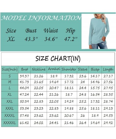 Fall Shirts for Women 2023 Crew Neck Pullover Dressy Long Sleeve Floral Printed Vintage Warm T-Shirts Blouses 17-light Blue $...