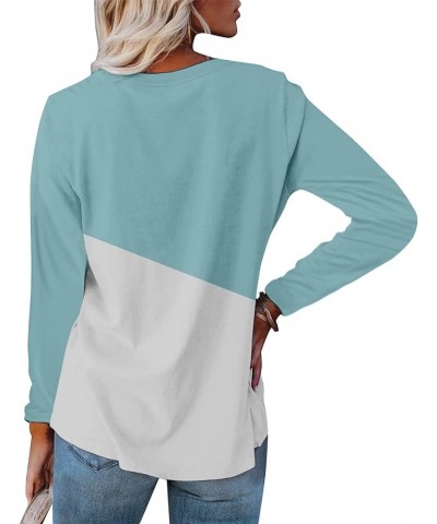 Fall Shirts for Women 2023 Crew Neck Pullover Dressy Long Sleeve Floral Printed Vintage Warm T-Shirts Blouses 17-light Blue $...