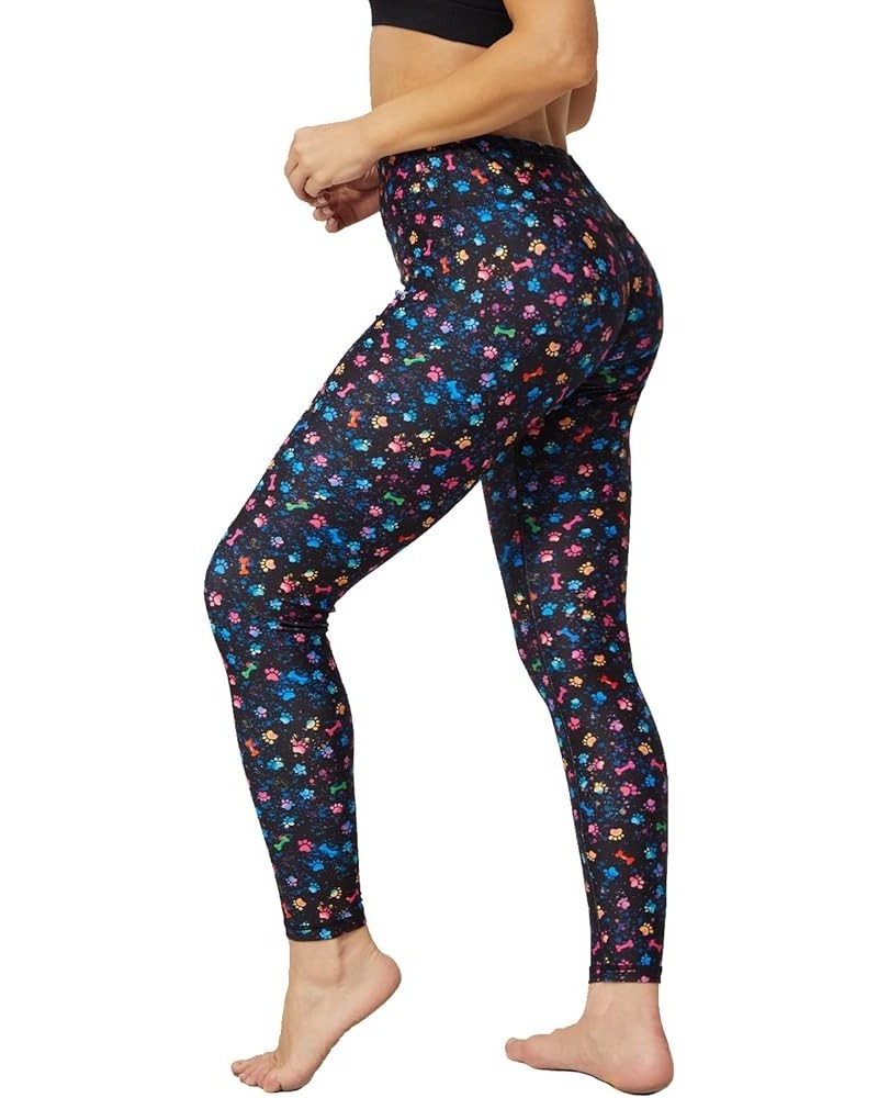 Women's Printed Yoga Pants with Pockets Workout Leggings for Women Tummy Control Compression Leggings Paw Prints $8.83 Pants