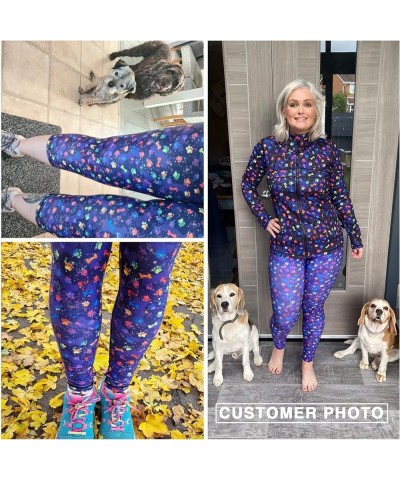 Women's Printed Yoga Pants with Pockets Workout Leggings for Women Tummy Control Compression Leggings Paw Prints $8.83 Pants