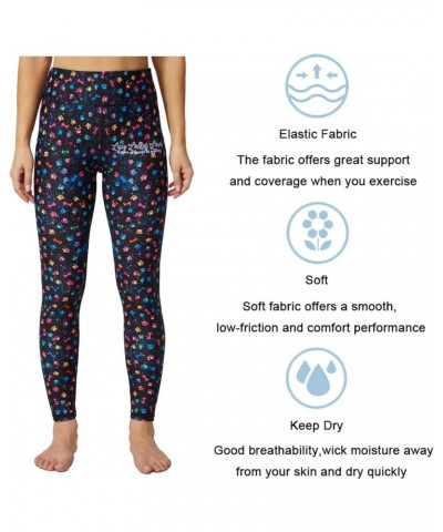 Women's Printed Yoga Pants with Pockets Workout Leggings for Women Tummy Control Compression Leggings Paw Prints $8.83 Pants