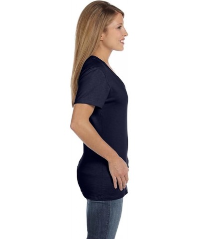 Women's Perfect-t V-neck T-shirt, Ring-spun Cotton Short Sleeve Tee for Women 1 Deep Navy $5.50 T-Shirts