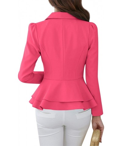 Womens Long Sleeve Solid Color Blazer Open Front Work Loose Blazer Jacket Rose $17.91 Blazers