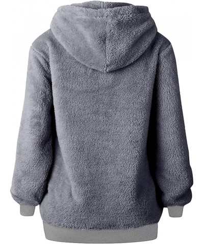 Zipper Hoodies For Women Trendy Oversized Casual Sherpa Pullover Fuzzy Fleece Hoodie Outwear Coat with Pocket Dark Gray $7.43...