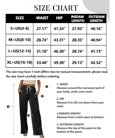 Women's Summer Wide Leg Pants Drawstring Elastic High Waist Casual Flowy Lounge Palazzo Pants with Pockets Khaki $14.84 Pants