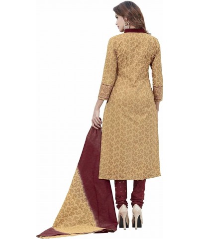 Women's Cotton Printed Readymade Salwar Suit Beige $20.57 Suits