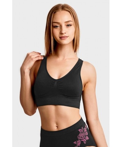 Women's 6pk Sports Bras Black (U Back) $13.74 Lingerie