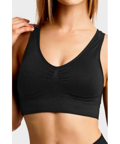 Women's 6pk Sports Bras Black (U Back) $13.74 Lingerie