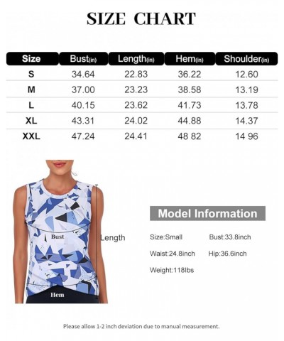 Women's Workout Athletic Tank Tops Quick Dry Sun Protection Yoga Gym Crop Sleeveless Shirts Geometry Light Blue $12.25 Active...