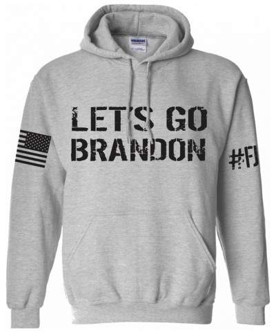 Let's Go Brandon American Flag Patriot Apparel Hooded Sweatshirt Hoodie Sport Grey $15.60 Activewear