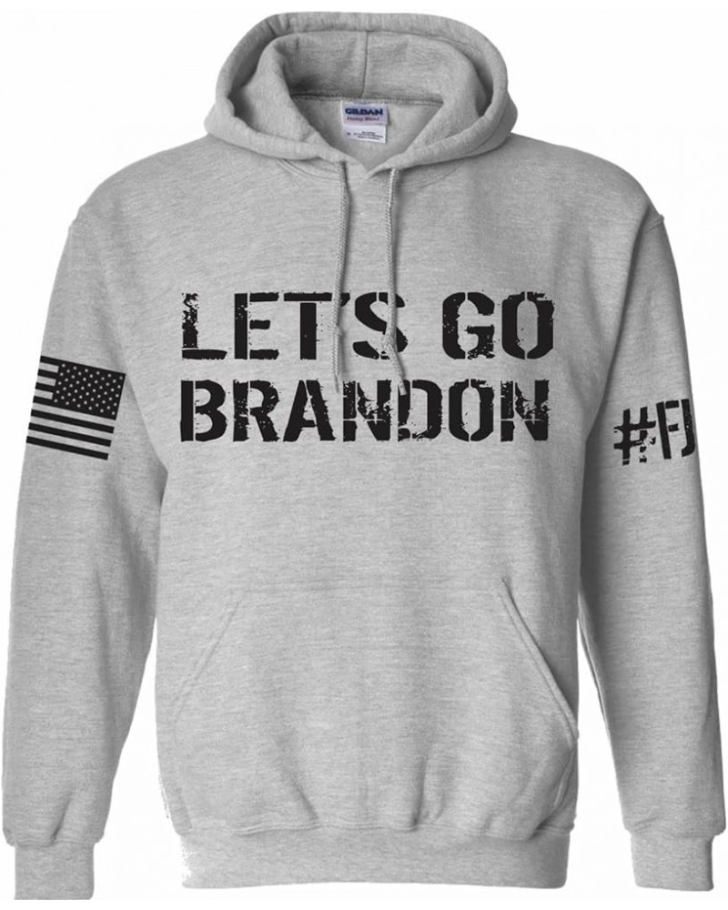 Let's Go Brandon American Flag Patriot Apparel Hooded Sweatshirt Hoodie Sport Grey $15.60 Activewear