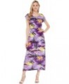 Women's Hawaiian Luau Cap Sleeve Maxi Simple Dress in Sunset Sunset Purple $23.46 Dresses