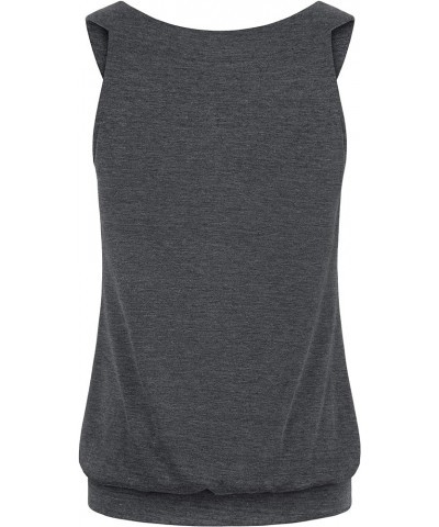 Womens Tank Tops V Neck Tops Cami Shirts Peated Flowy Tunics for Summer Dark Gray $14.57 Tanks