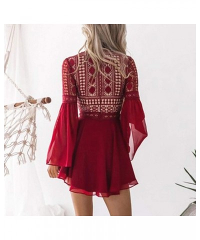 Summer Dress for Women Bandage Mini Dress Bodycon Evening Party Casual Short 066 Red $7.19 Others