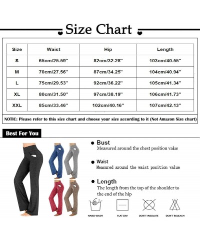 Womens Flare Yoga Pants with Pockets Flared Leggings Comfy Crossover Pants Casual High Waisted Bootcut Pants G018- Red $8.25 ...