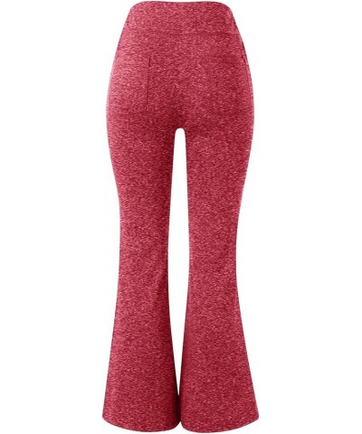 Womens Flare Yoga Pants with Pockets Flared Leggings Comfy Crossover Pants Casual High Waisted Bootcut Pants G018- Red $8.25 ...