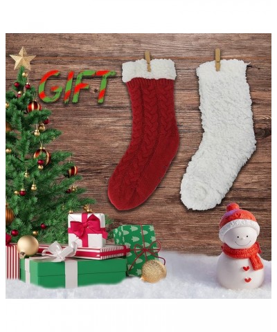 Slipper Socks for Women with Gripper - Winter Non Slip Thick Fuzzy Socks - Warm Cozy Christmas Gift B-black Red -2 Pairs $24....