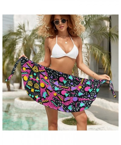 Women Short Sarongs Beach Wrap Jamaicn Flag Sheer Bikini Wrap Cover Up Chiffon Beach Sarong for Pool Vacation Party 80s 90s $...