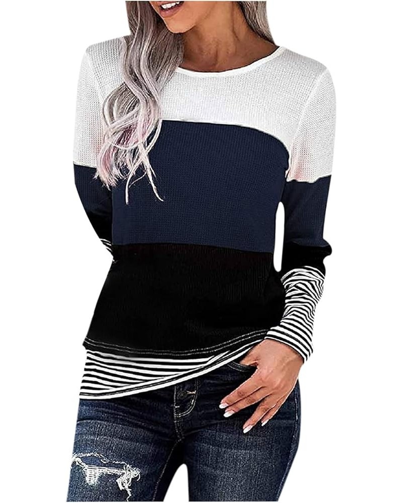 Womens Tops,Women's Long Sleeve Henley T Shirt Button Down Slim Fit Tops Scoop Neck Tunic Ribbed Knit Shirts Blouse C-blue $3...