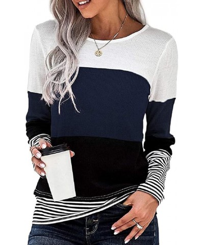 Womens Tops,Women's Long Sleeve Henley T Shirt Button Down Slim Fit Tops Scoop Neck Tunic Ribbed Knit Shirts Blouse C-blue $3...