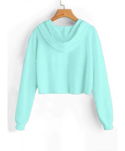 Women's Casual Letters Print Crop Top Loose Pullover Friends Shirt Teen Girl TV Show Hoodie Sweatshit Mint Color $13.49 Hoodi...