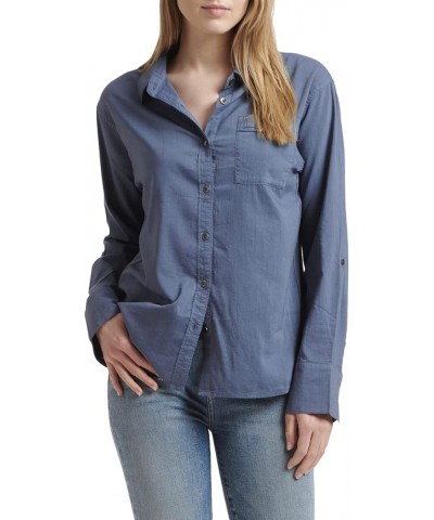 Women's Reese Button-Down Shirt Ash Navy $27.03 Blouses