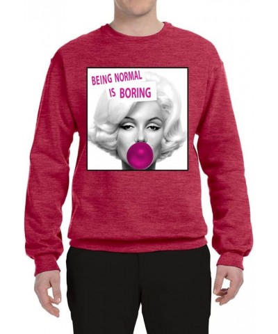 Marilyn Monroe Being Normal is Boring Famous People Unisex Crewneck Graphic Sweatshirt Vintage Heather Red $15.05 Activewear