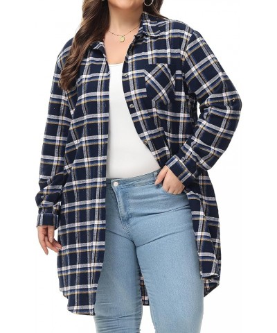 Women's Button Down Long Plaid Flannel Shirt,Plus Size Casual Roll Up Long Sleeve Shirts(S-4X) Plus Size 11616 $15.64 Blouses