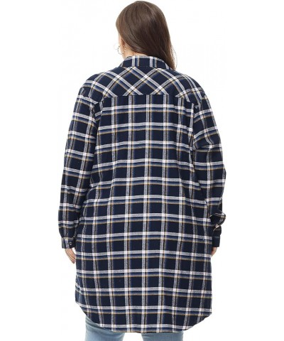 Women's Button Down Long Plaid Flannel Shirt,Plus Size Casual Roll Up Long Sleeve Shirts(S-4X) Plus Size 11616 $15.64 Blouses