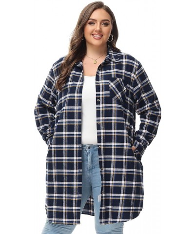 Women's Button Down Long Plaid Flannel Shirt,Plus Size Casual Roll Up Long Sleeve Shirts(S-4X) Plus Size 11616 $15.64 Blouses