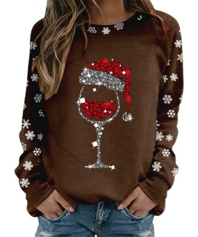 Red Wine Glass Print Crewneck Sweatshirts Casual Round Neck Hoodies Trendy Long Sleeve Thermal Teen Girls Y2k Winter Clothes ...