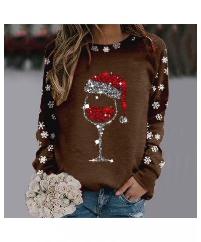 Red Wine Glass Print Crewneck Sweatshirts Casual Round Neck Hoodies Trendy Long Sleeve Thermal Teen Girls Y2k Winter Clothes ...