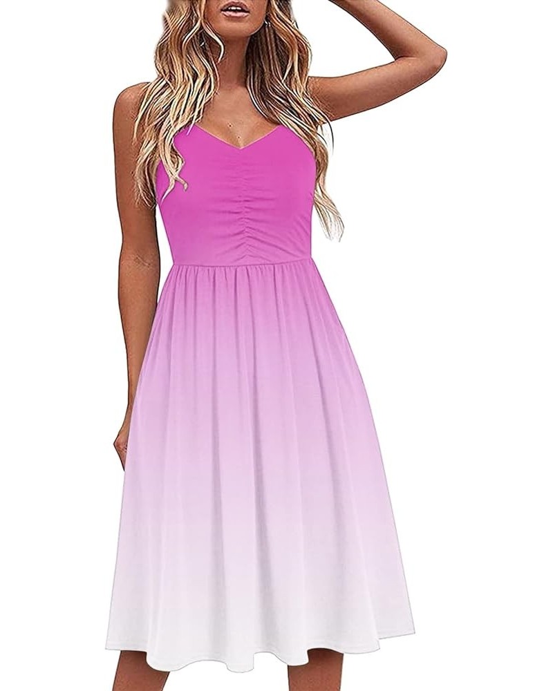 Summer Dresses for Women 2024,Women's Summer Dress Sleeveless Casual Dresses A-line Swing Mini Dresses Sundress A2-hot Pink $...