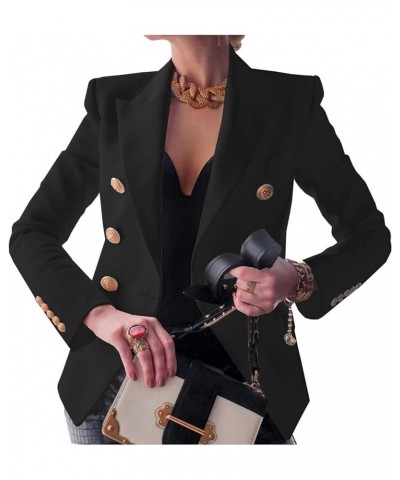 Women's Long Sleeve Solid Color Blazer Casual Work Office Open Front Blazer Jacket Suit Cardigan Black $21.23 Blazers