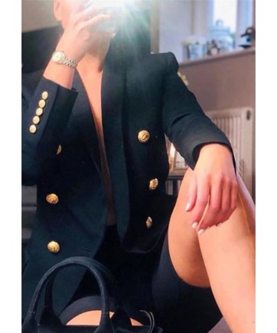 Women's Long Sleeve Solid Color Blazer Casual Work Office Open Front Blazer Jacket Suit Cardigan Black $21.23 Blazers