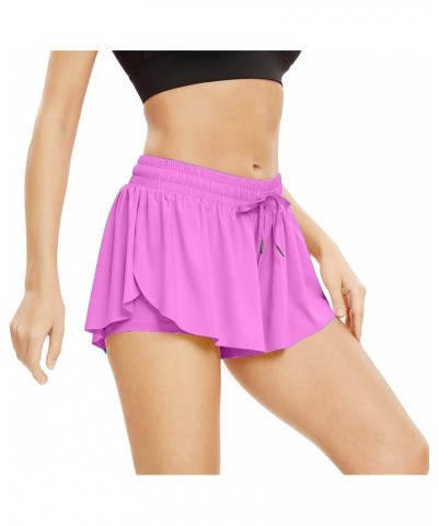 Flowy Athletic Shorts for Women Gym Yoga Workout Running Skort Spandex Tennis Skirts Cute Clothes Summer Water Pink $12.74 Ac...