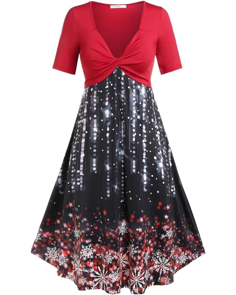 Rosegal Womens Plus Size Sparkly Glitter Print A Line Knee Length Party Semi Formal Cocktail Cami Dress Red $18.92 Dresses