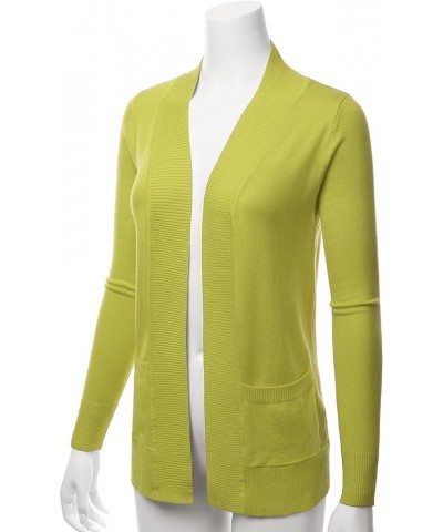 Women's V-Neck Long Sleeve Classic Knit Cardigan Sweater in Hot Coral Lbt005-lime $19.97 Sweaters