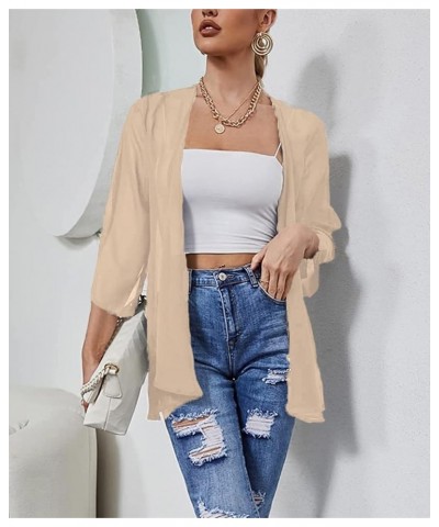 Women's Chiffon Kimono Cardigan Bohemian Style Open Front Loose Casual Cover Up Tops Khaki $13.73 Swimsuits