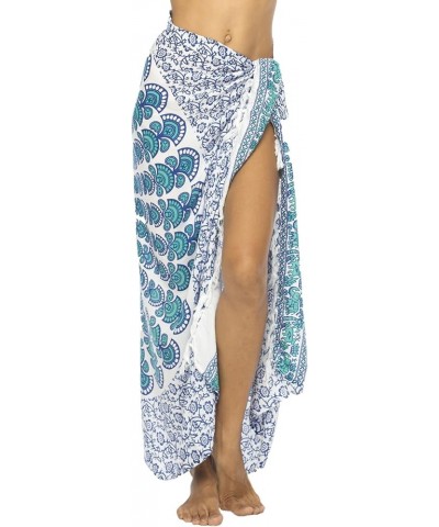 Womens Sarong Beach Swimsuit Bikini Cover up Wrap Peacock & Clip White Tosca $10.73 Swimsuits