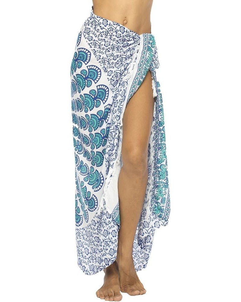 Womens Sarong Beach Swimsuit Bikini Cover up Wrap Peacock & Clip White Tosca $10.73 Swimsuits