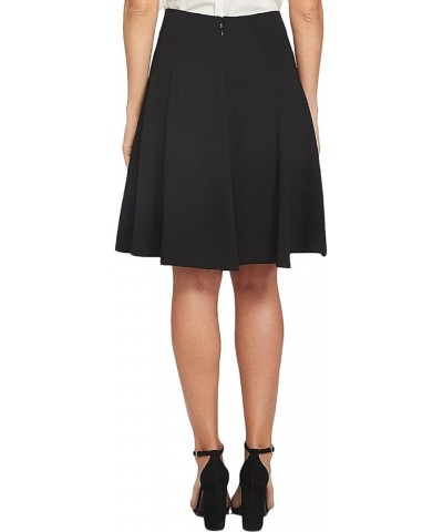 Women's Moss Crepe Knee Length Flounce Skirt Rich Black $26.59 Skirts