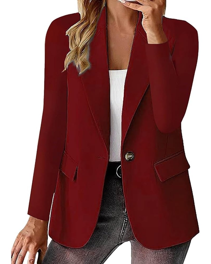 Blazers for Women Business Casual Button Suit Lightweight Long Sleeve Lapel Short Jackets 2023 Work Office Outfits 2-rd1 $12....