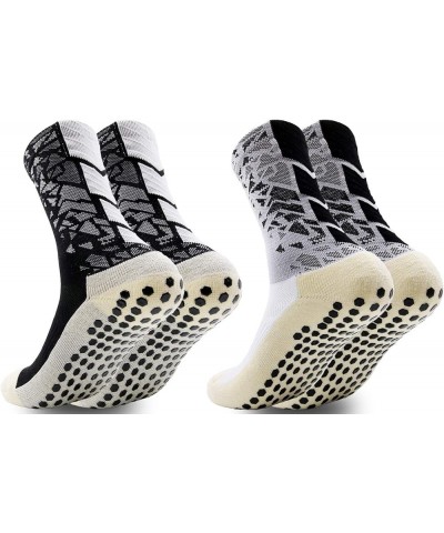 Anti Slip Ankle Socks 2/4/8pair Sports Non-Slip Football Grip Socks 2 X Black White $8.09 Socks