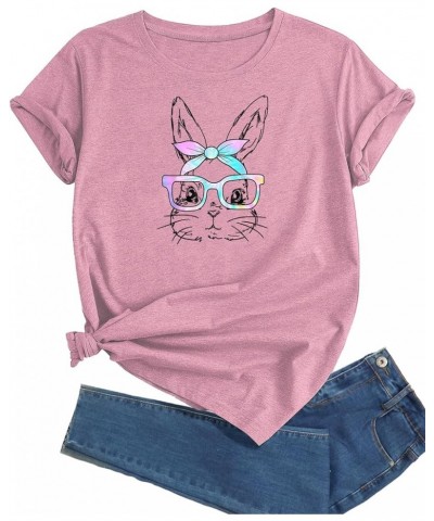 Women's T-Shirt Short Sleeve Crewneck Graphic Tees Printed Casual Summer Tops Ts07 Pink $7.55 Tops