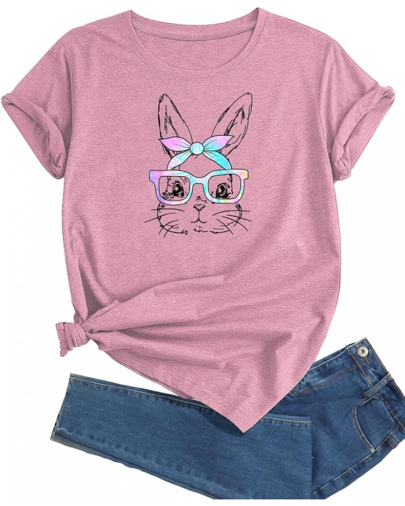 Women's T-Shirt Short Sleeve Crewneck Graphic Tees Printed Casual Summer Tops Ts07 Pink $7.55 Tops