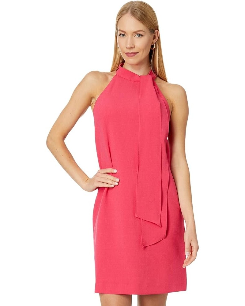 Women's Halter Bow Neck Dress Hot Pink $21.24 Dresses