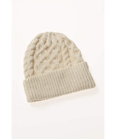 Irish Cable Knitted Trellis Pattern Merino Hat (100% Merino Wool) Natural $17.07 Sweaters