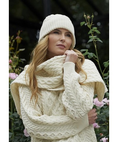 Irish Cable Knitted Trellis Pattern Merino Hat (100% Merino Wool) Natural $17.07 Sweaters